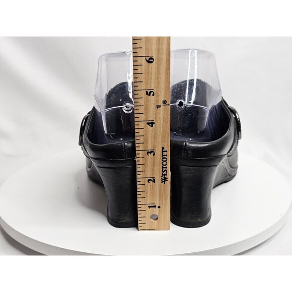 Ariat Leather Wedges Mules Slip On Womens 8.5 B Black Braided Leather Western - Picture 6 of 7